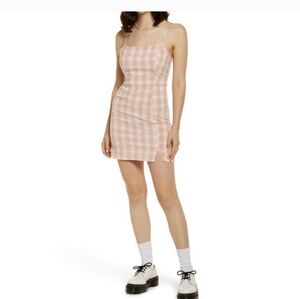 BP Women’s Pink Plaid Sleeveless Short Dress Size Medium NWOT